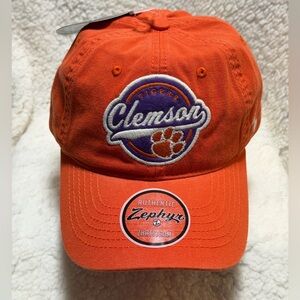 NEW Zephyr Clemson Tigers Adjustable Strap Back Cap Hat Orange 100% Cotton